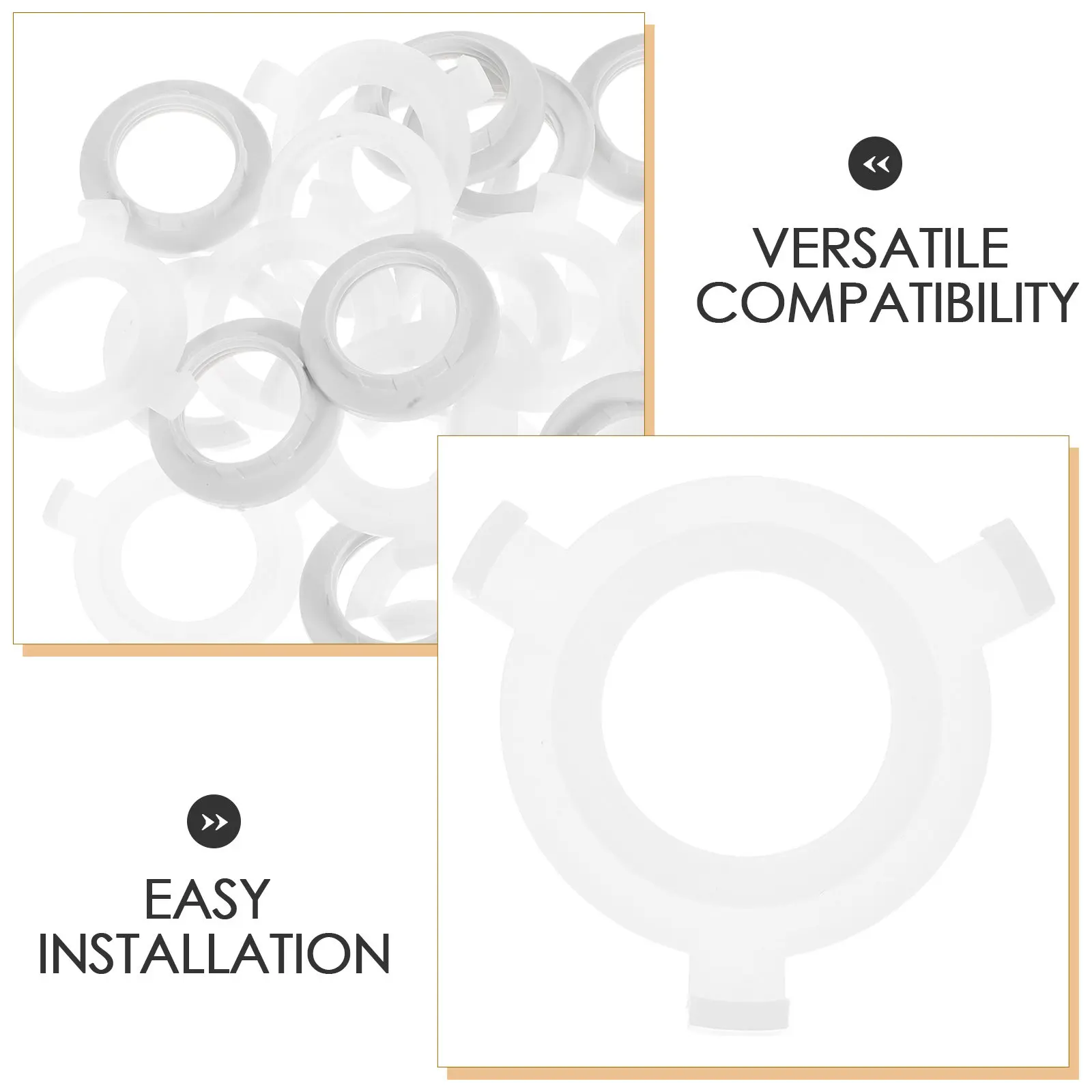 30Pcs Lampshade Adapter Rings Easy Install Clip-on Lamp Shade Converter for Light Fittings and Socket Rings Lampshade Reducer