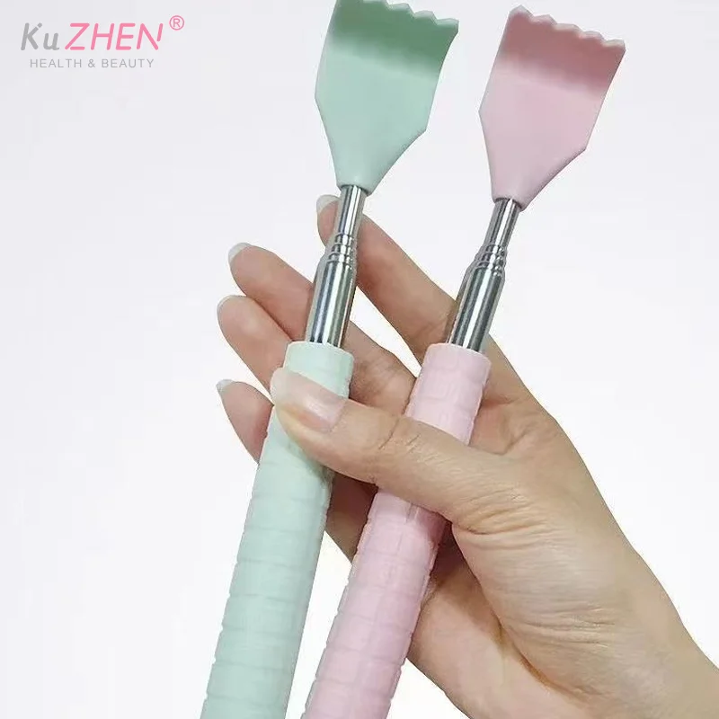 1*Back Extendable Scratcher Stainless Steel Telescopic Scratching Massager Telescoping Anti-Itch Tool With Rolling Massage Beads