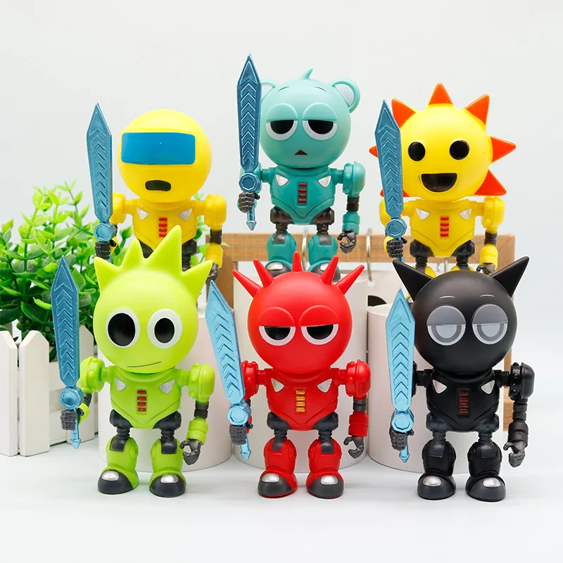 6 unids/set Sprunki Anime figuras de juguete adornos de escritorio lindo PVC figura de acción modelo muñecas niños suministros de decoración para fiesta de cumpleaños