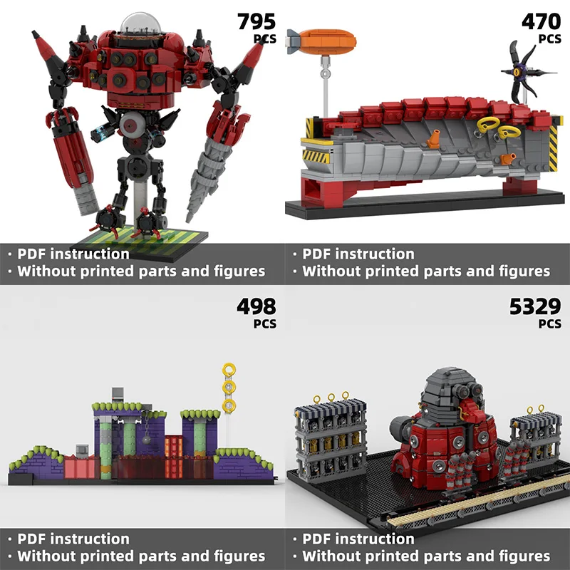 

Коллекционный строительный блок, коллекция строительных блоков с игровой сценами Blue Fox Flat для геймеров и любителей меха