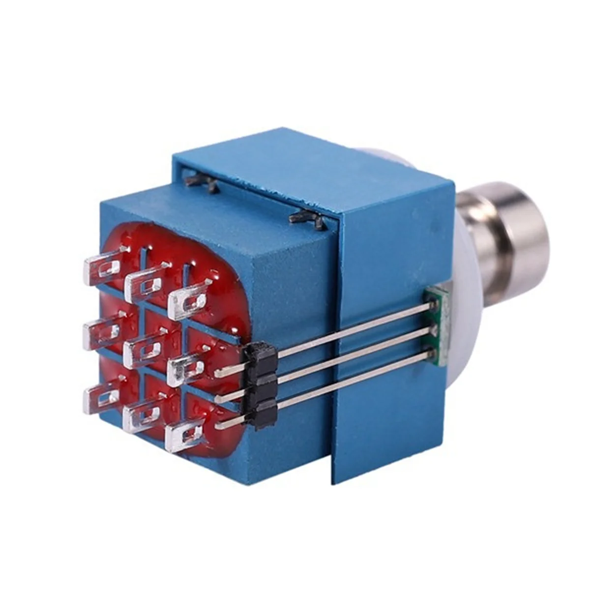 10PCS Foot Switches 4A 125VAC/30VDC 2A 250V Push Button Switch Latching 9 Pin 3PDT ON-on Blue LED with Solder Terminal