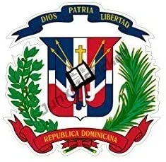 Dominican Coat of Arms Sticker Dominican Republic Flag Country Code DOM Decals Seal Sticker of Dominican Republic Decals