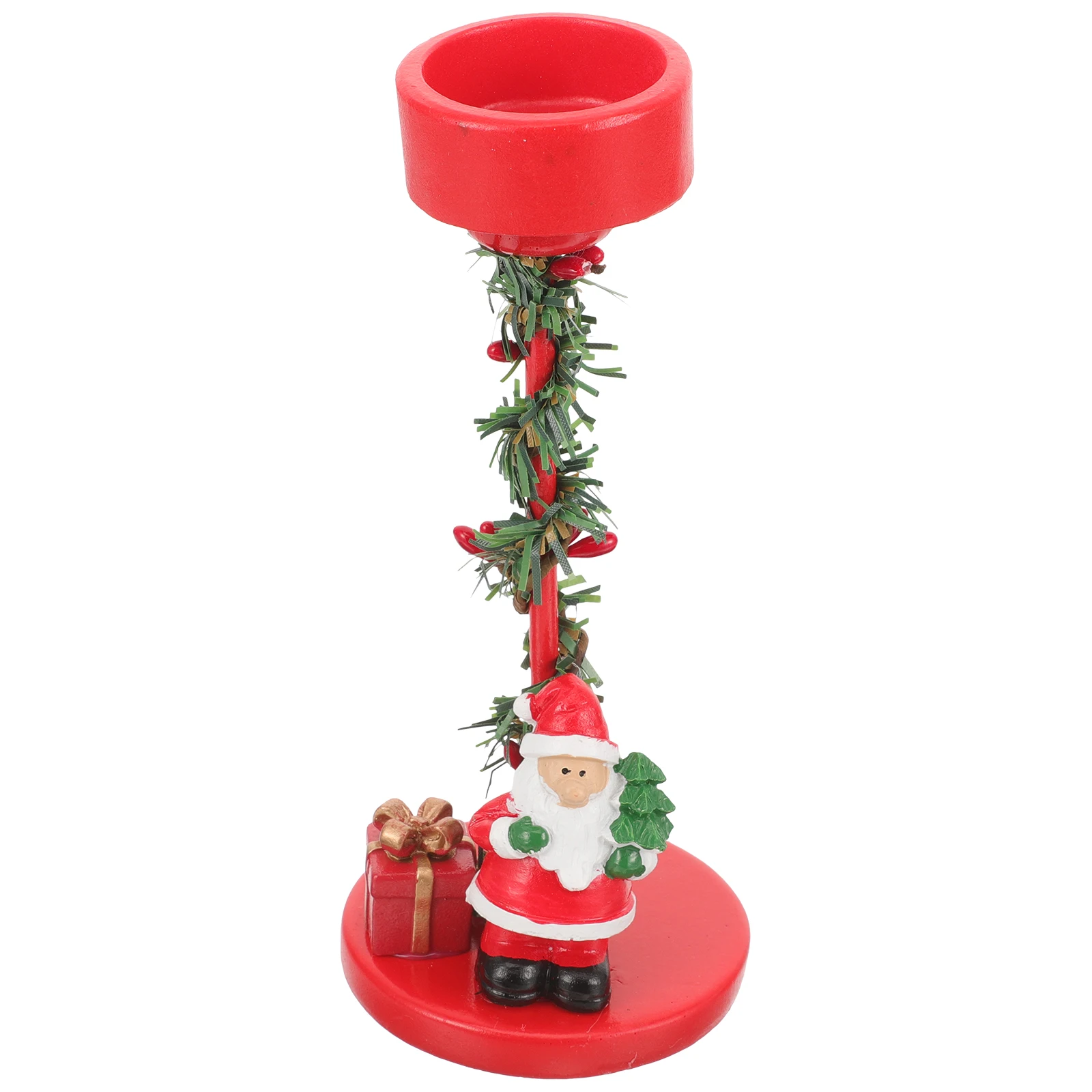 

Christmas Elk Candlestick Desk Tealight Holder Candleholders Vintage Red Iron Elder