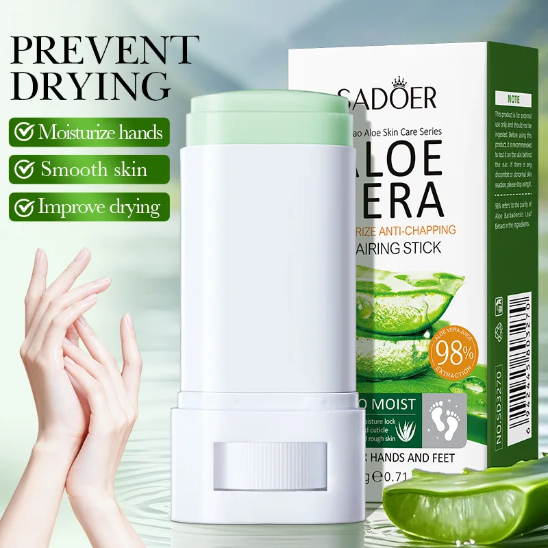 SADOER Aloe Vera Hydrating Repair Stick Locks In Moisture Smooths Rough Skin And Prevents Dryness For Hands And Feet Skin Care