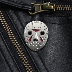 Horror Jason Mask Enamel Pin Terror Movie Killer Brooch Halloween Lapel Badge Jewelry Gift for Friends Kids