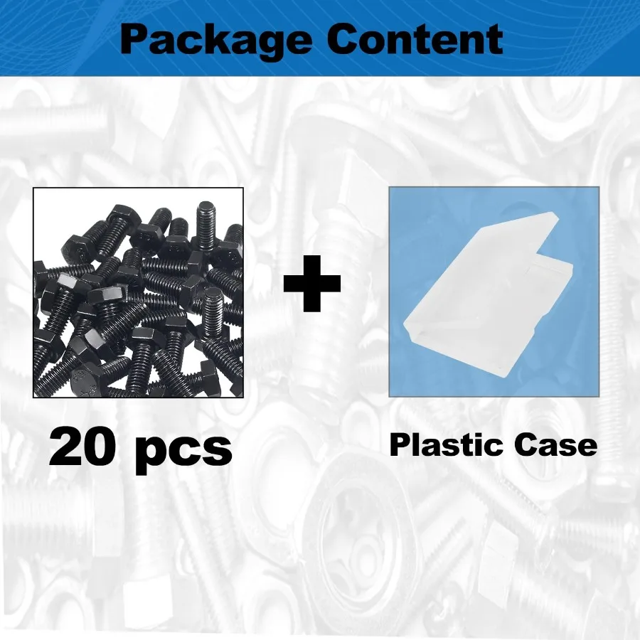 20 Pz M8 Bulloni Esagonali M8x20mm Acciaio Al Carbonio Grado 12.9 Ossido Nero Passo 1.25mm Completamente Filettato Hex Tap Bulloni Vite Esagonale macchina