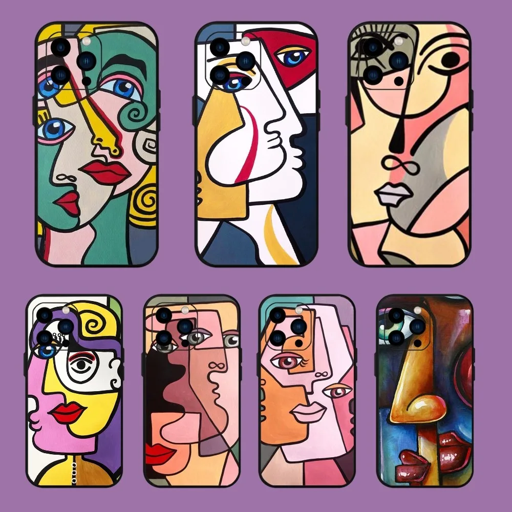 Picasso abstract Art Phone Case For iPhone 13 14 15 11 12 Mini Pro Max Transparent Shell