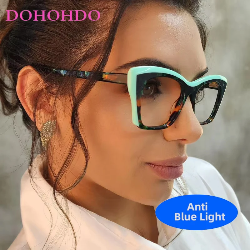 

Fashion Cat Eye Glasses Women And Men Luxury Brand Designer Computer Reading Eyeglasses TR90 Anti Blue Light Blocking Glasses