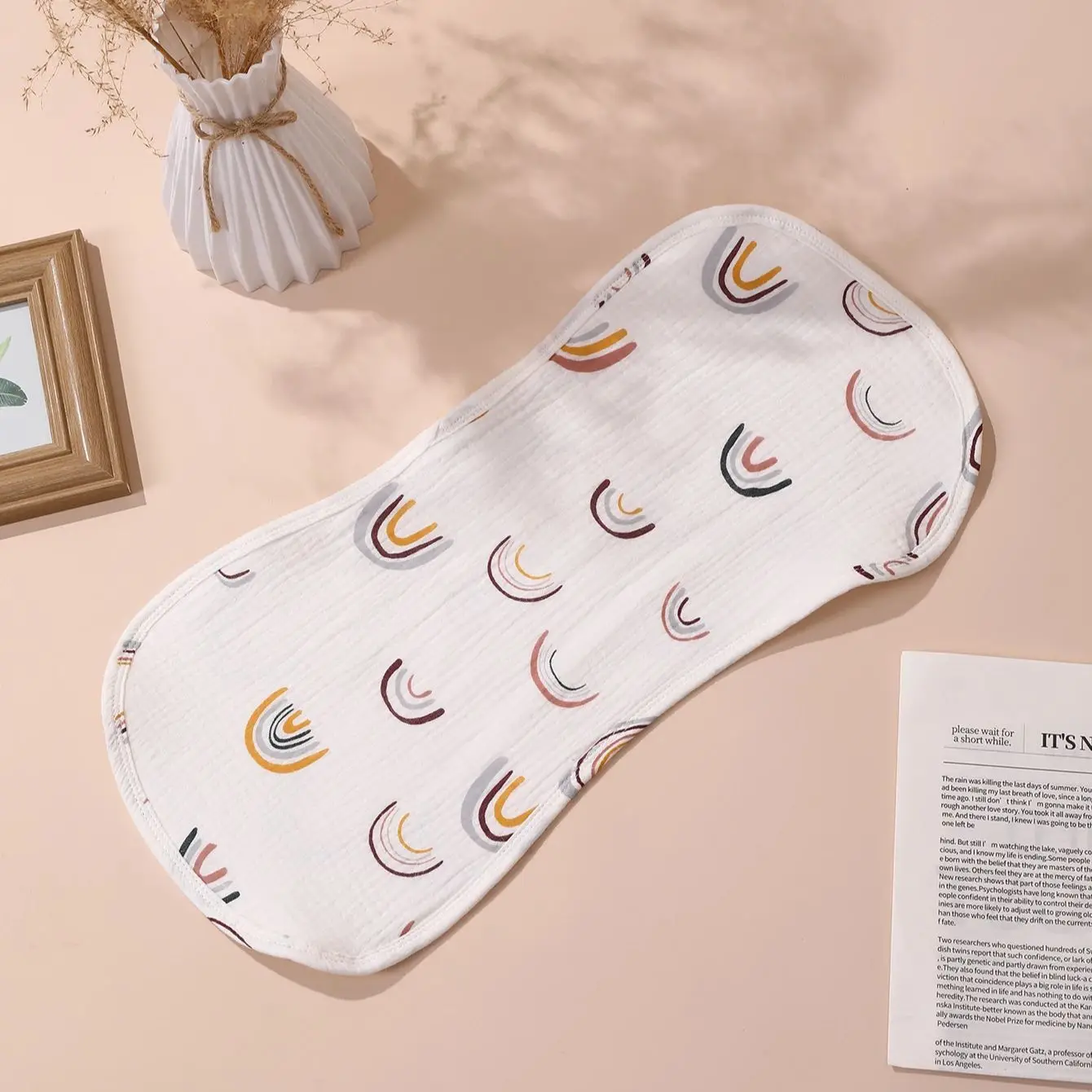 

1pc 6 Layer Muslin Burp Cloth Set Soft Absorbent Multi-purpose Baby Nursing Cloth Cute Printed Baby Shower Gift