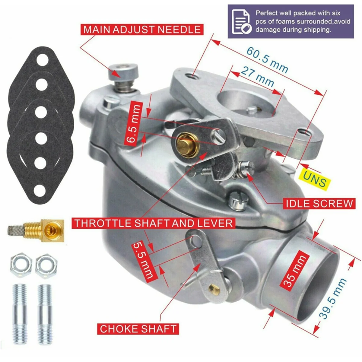 Heavy Duty Carburetor for Massey Ferguson Tractor TO35 MF35 F40 MH50 MF50 Marvel Schebler TSX605 533969M91 181532M91