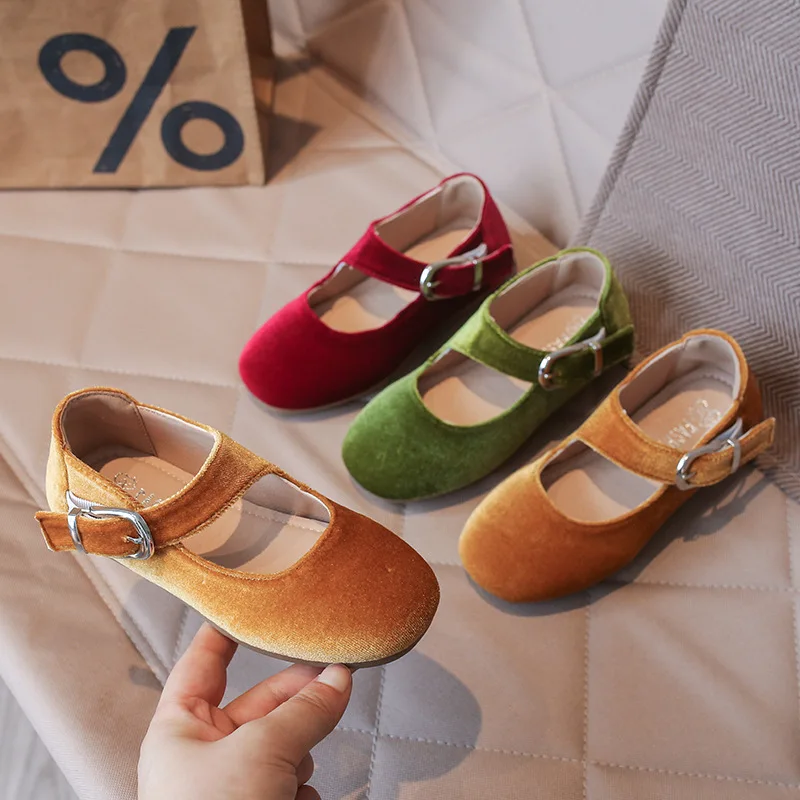 Kids'Casual Shoes Solid Color Buckle PU Leather Fashion Autumn Flat Shoes For Children Anti-slip Red Green Shoes Size 26-36