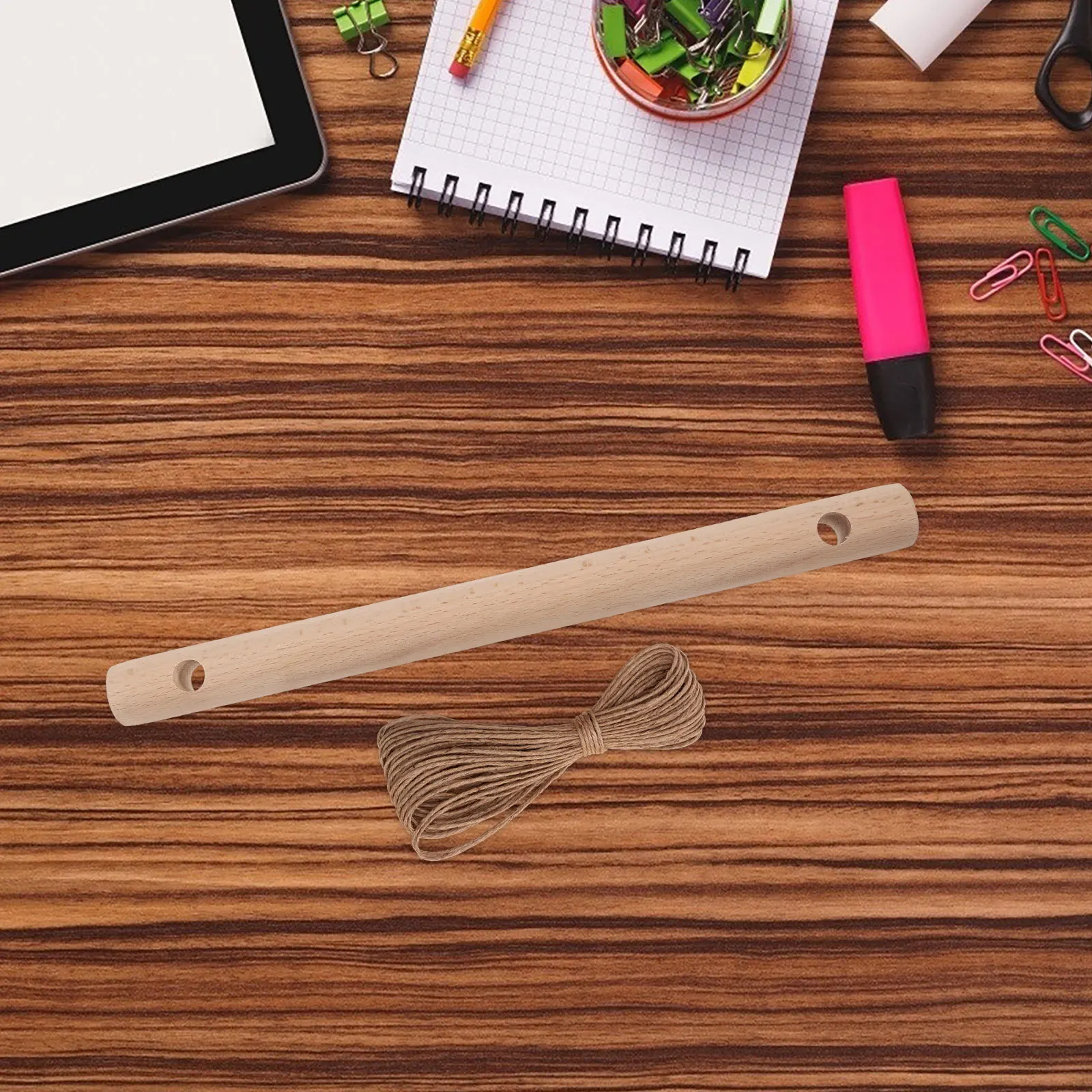 

3Pcs Pre-Drilled Natural Wood Rods 30cm Round Craft Sticks for DIY Rope Ladder Steps Replacement Woodworking Projects