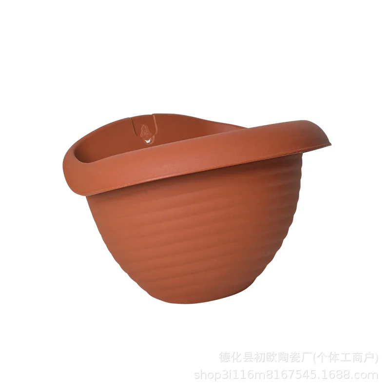 

CX 2PCS Balcony Planter Hanging Flower Pot Semicircular Hanging Thickened Wall Wall Mounted Resin Plastic Flower Pot
