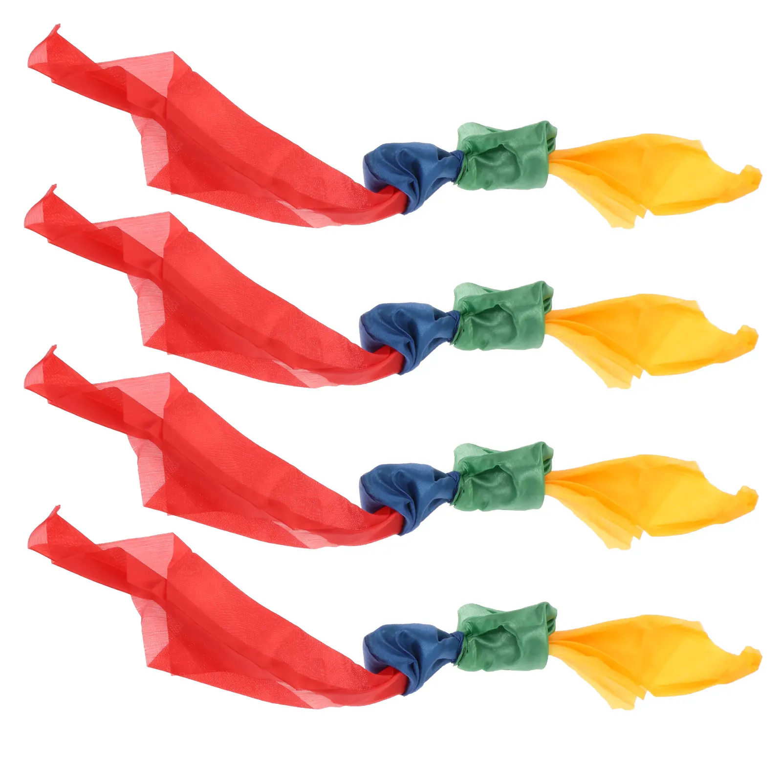 

4Pcs Colorful Magician Trick Scarves Compact Lightweight Gimmick Prop for Party Stage Close Range Show Easy Clean Maintain