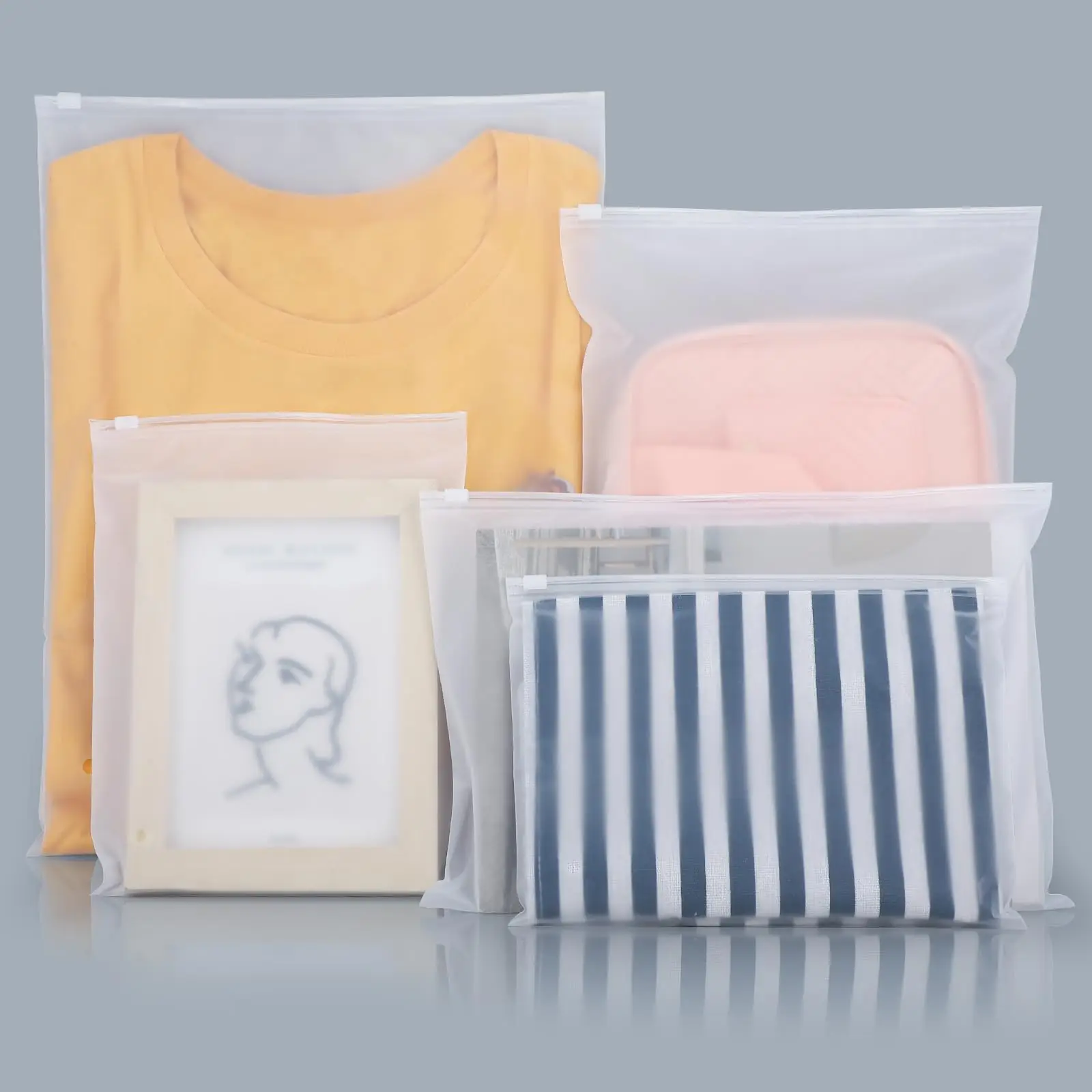 500 قطعة/الوحدة بالجملة مخصص ماتي متجمد البريدي ختم زيبلوك أكياس التعبئة والتغليف البلاستيكية لتخزين الملابس الفضاء التوقف حقيبة بلاستيكية #2