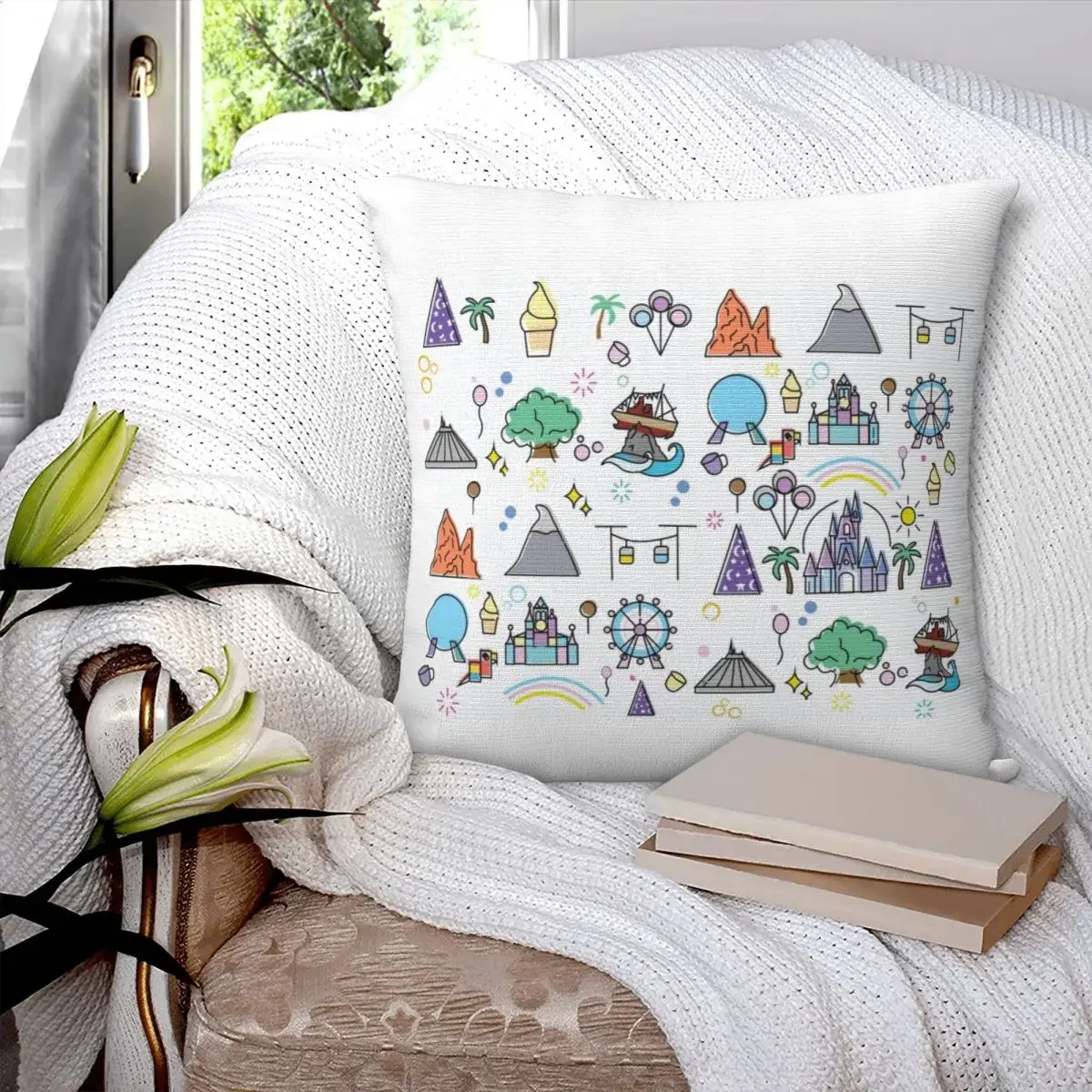 Happiest Place Pillowcase Pillows Cover Cushion Comfort Throw Pillow Sofa Decorative Cushions Used for Home Bedroom Sofa