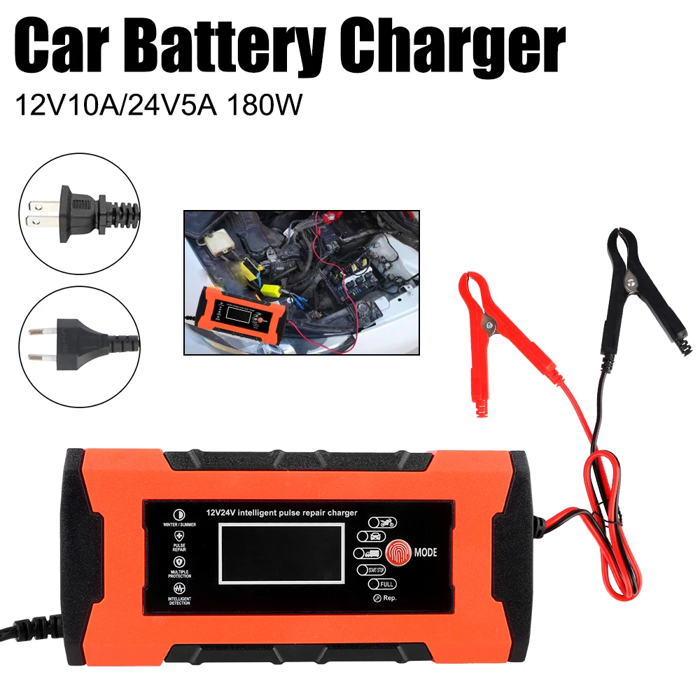 Automotive Battery Charger Car Charger 10A 12V 24V 5A Car Battery Charger Digital Display Detection