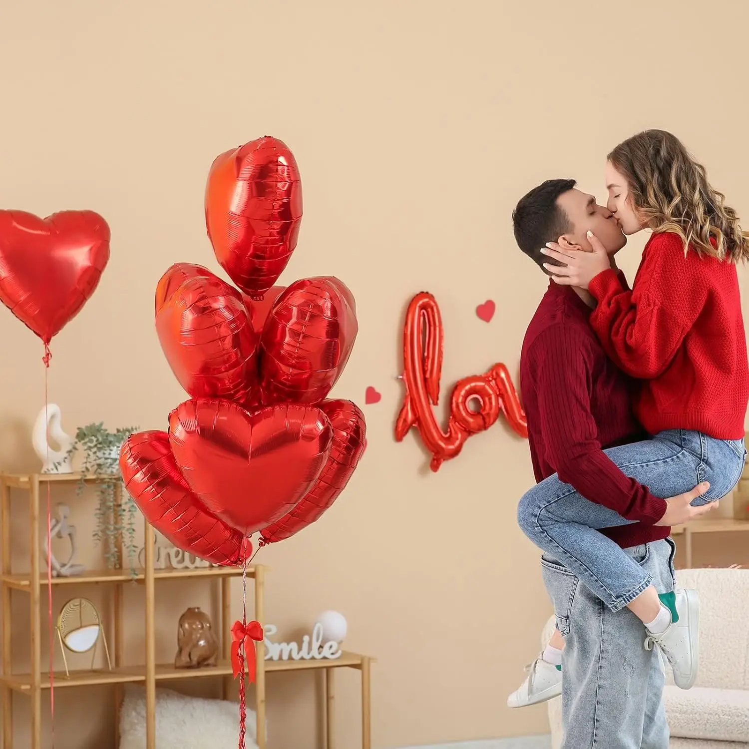 5-30PCS 18 Inches Large Foil Red Heart Shaped Balloons for Valentine's Day Wedding Shower Anniversary Engagement Decoration - view 5