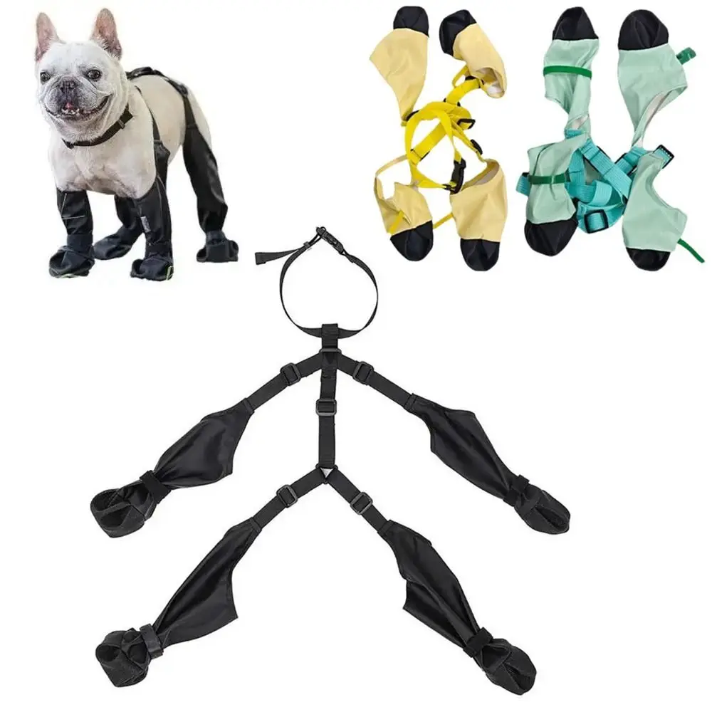 Waterproof Dog Rain Boots Breathable Dirty-Proof Pets Paws Protector Adjustable Rubber Sole Anti-Slip Dog Shoes Walking