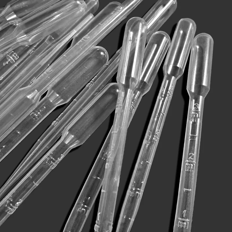 100Pcs 3ml Laboratory Pipette Plastic Disposable Graduated Container Liquid Squeeze Transfer Pipettes for Silicone Mold Epoxy