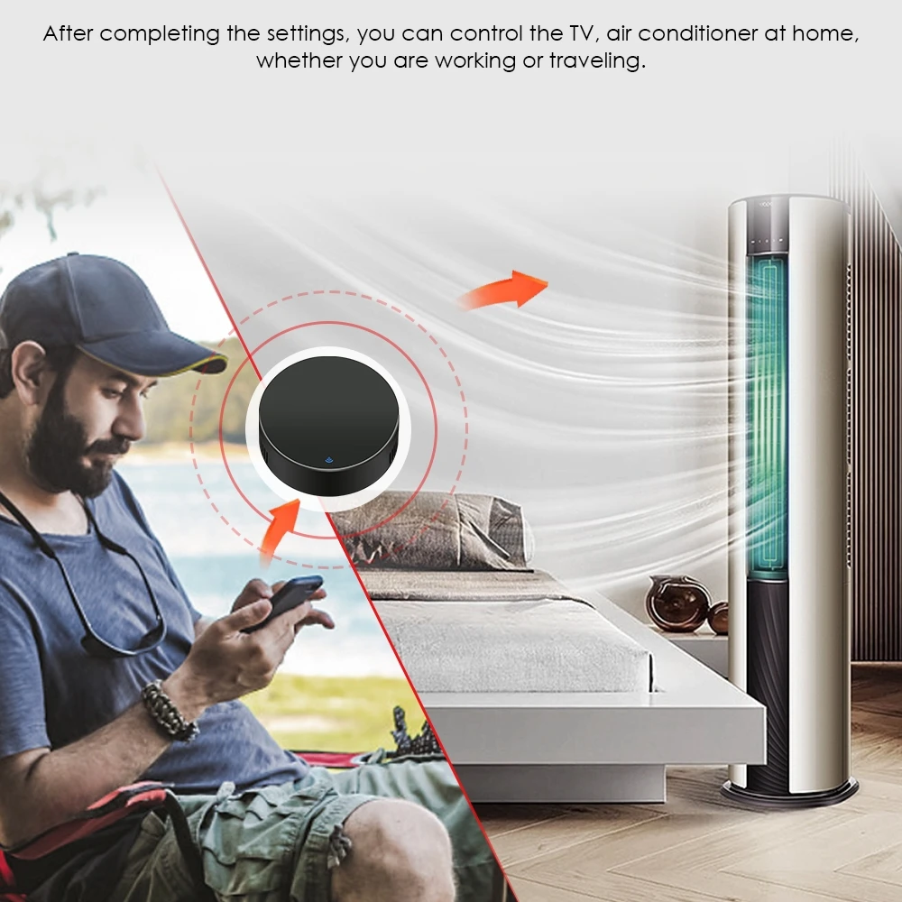 Tuya WiFi IR Remote Control With Temperature Humidity Sensor Universal Infrared Controller For Air Conditioner With Alexa Google