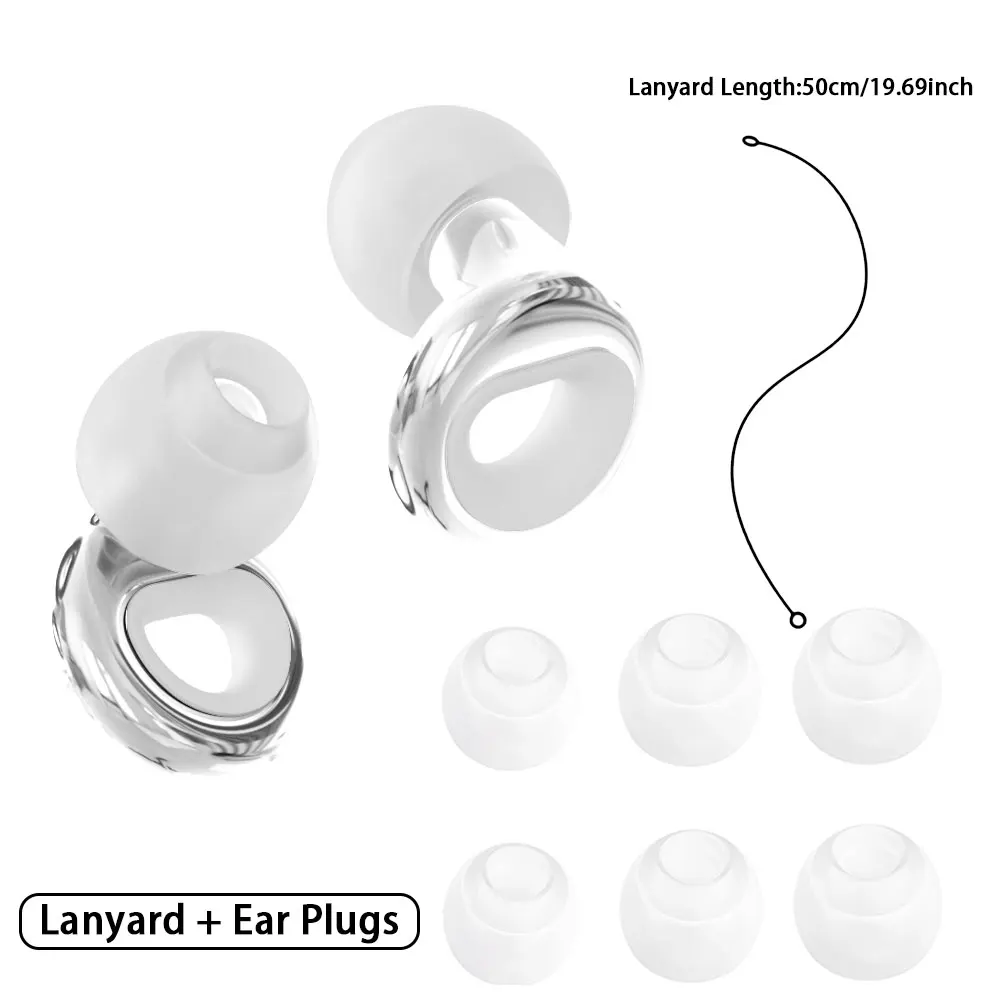 Tappi per Orecchie in Silicone Delicati sulla Pelle, Riutilizzabili con Cordino Anti-Smarrimento, Riduzione del Rumore ad Alta Fedeltà, Copertura Extr