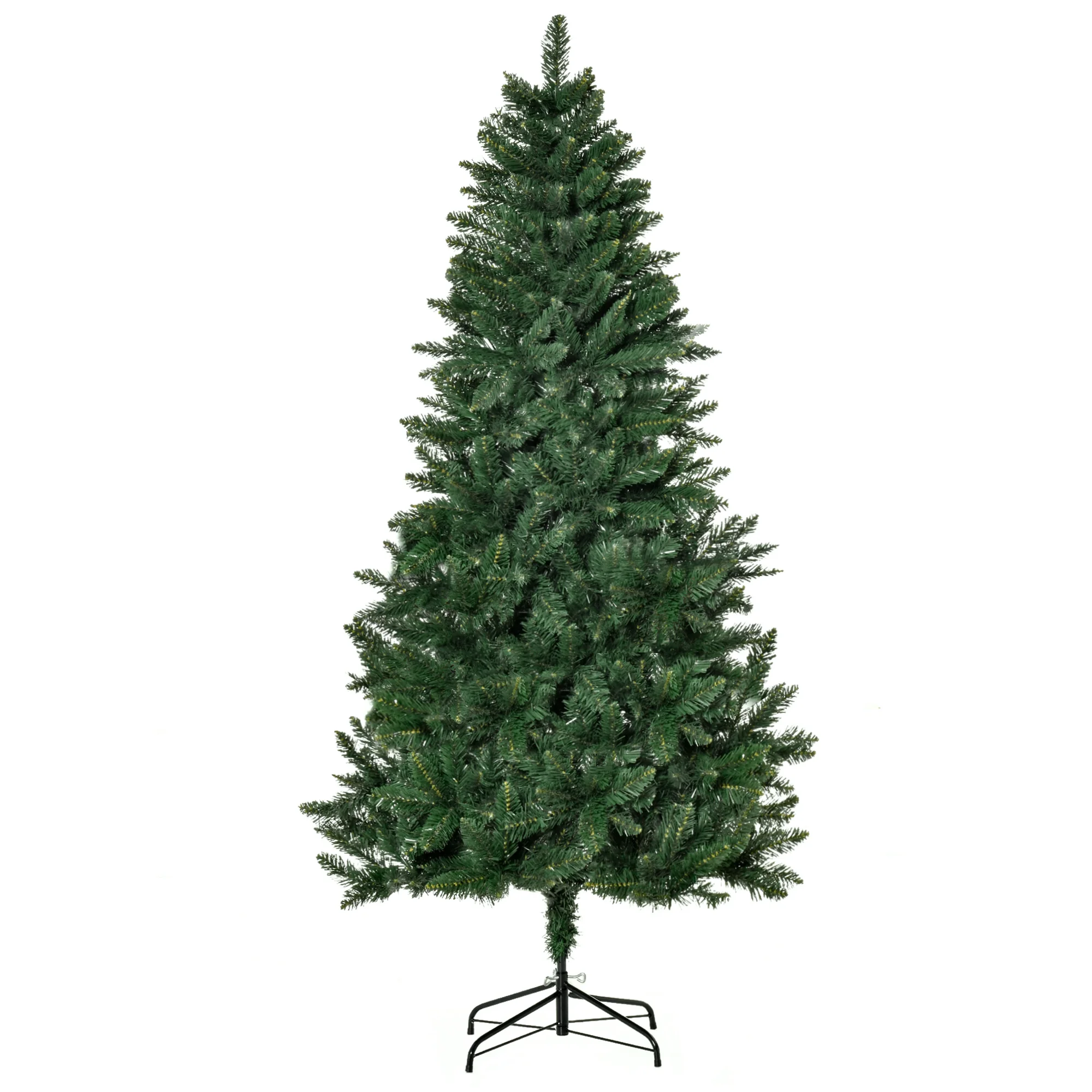 HOMCOM Artificial Christmas tree 180 cm fireproof with 724 tips PVC Green