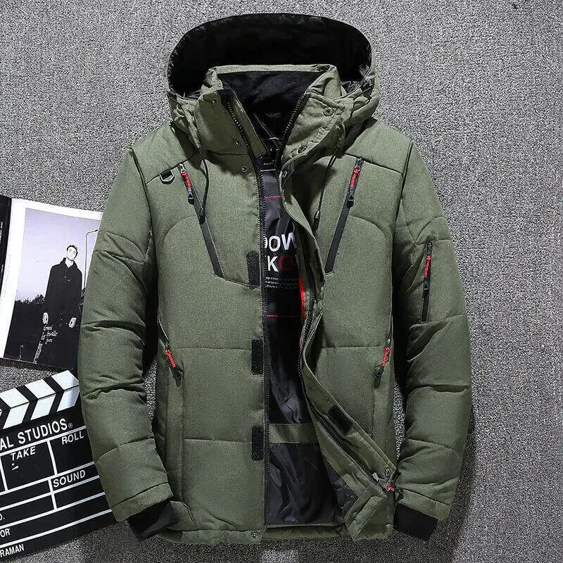 Men's Down Jacket Autumn Winter New Solid Color Thickened Warm Trend Short Outdoor Camping Overalls Coat Couple padded Clothes