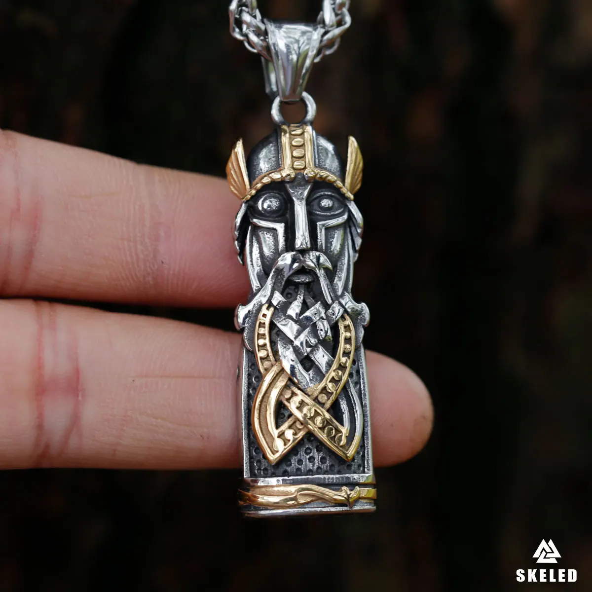 Nordic Men Stainless Steel Viking Helmet Warrior Odin Punk Pendant Necklace Amulet Vintage Scandinavian Jewelry Gift