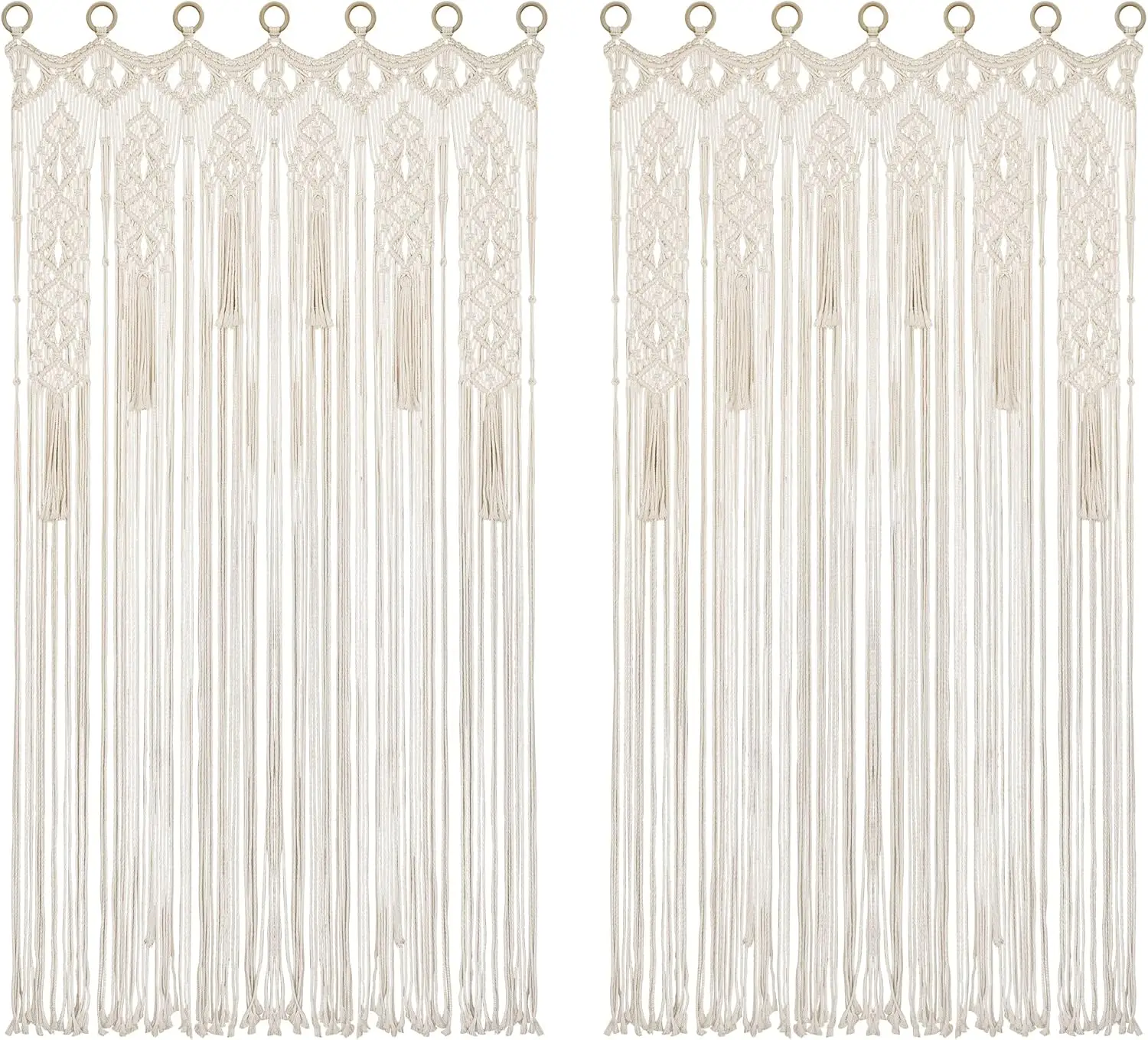 

Boho Macrame Window Curtain Room Divider Doorway Curtain 79 x 35 Inches Large Macrame Wall Hanging for Bohemian Home Dec