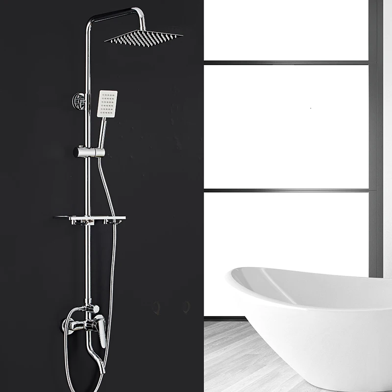 Imagem -03 - Xaozo Preto Chrome Chapeamento Banheiro Chuveiro Conjunto Household Copper Shower Faucet Wall-montado Banheira Torneira Rain Shower