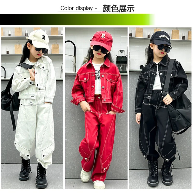 

Girls' Denim Workwear Set 2025 New Arrival Fashionable Denim Set Big Girl's Two-Piece Set for Autumn Durable