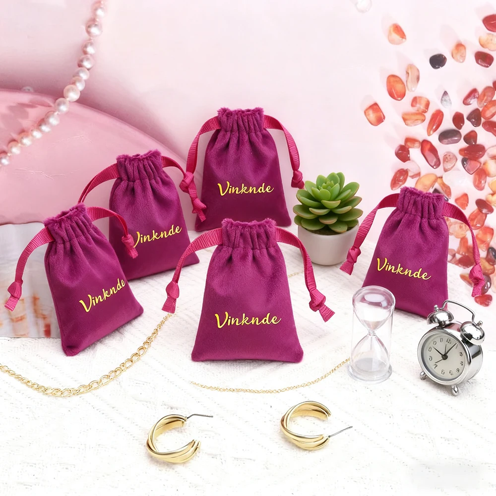 

Оптовая продажа, 100 шт., бархатная сумка с логотипом на шнурке, серьги для ювелирных изделий, упаковка конфет, сумки для свадебного подарка, косметичка