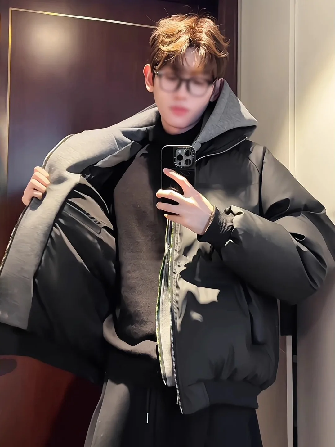 

Мужская зимняя теплая куртка Cleanfit из искусственной кожи и хлопка с капюшоном, утолщенная, с воротником-стойкой, в бейсбольном стиле, контрастных цветов, черная