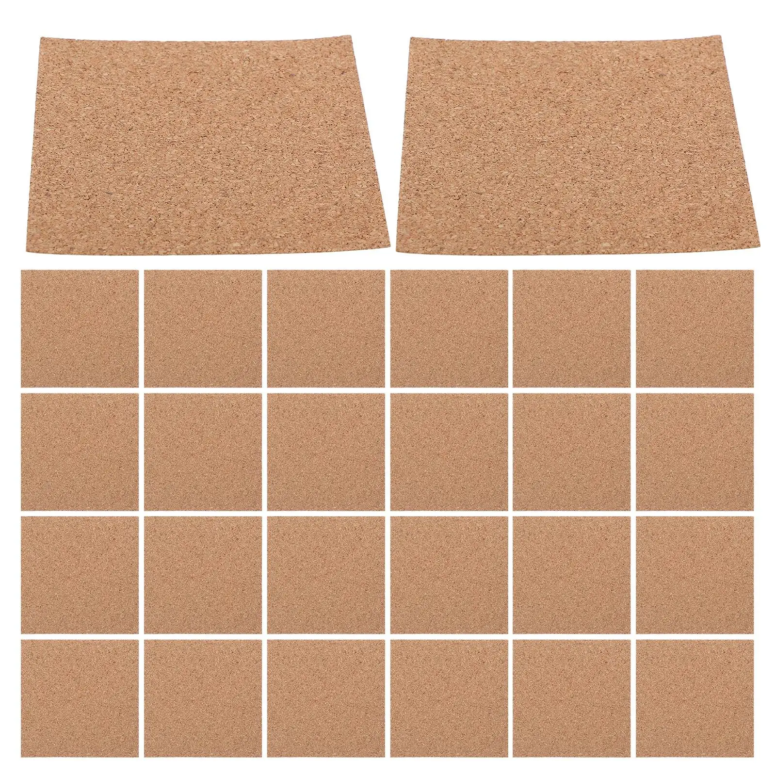 50pcs Self Sheets Round Coasters 10x01cm High Density Non-Slip Self-Adhesive Cork Coasters Soft Non Cork Rounds Slip DIY