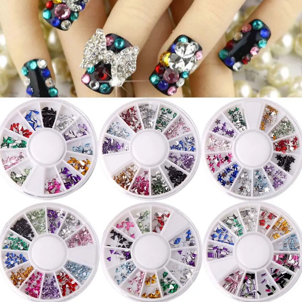 Accessoires voor manicure Edelstenen Stenen Nagelsieradenset met platte achterkant Kristallen nagel Strass Nagelbedels Diamanten nageldecoratie