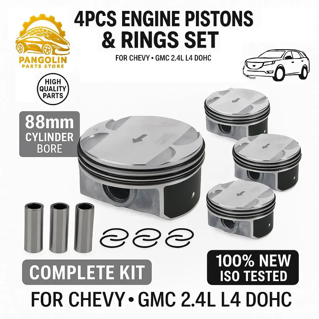 Juego de pistones y anillos de motor, 4 Uds., para Chevy Buick GMC Pontiac Saturn 2.4L L4 DOHC 12578324 12578326 Kit de repuesto