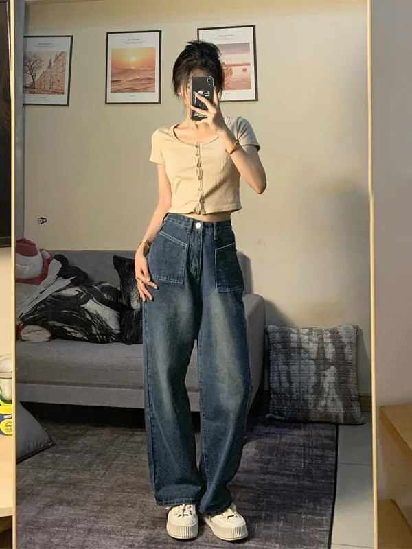 

Джинсы Femme Curvy Брюки Y2K Мешковатые Бархатные Плюшевые Флисовые Подкладки Теплые Зимние Утепленные Уютные Удобные Мягкие Дышащие