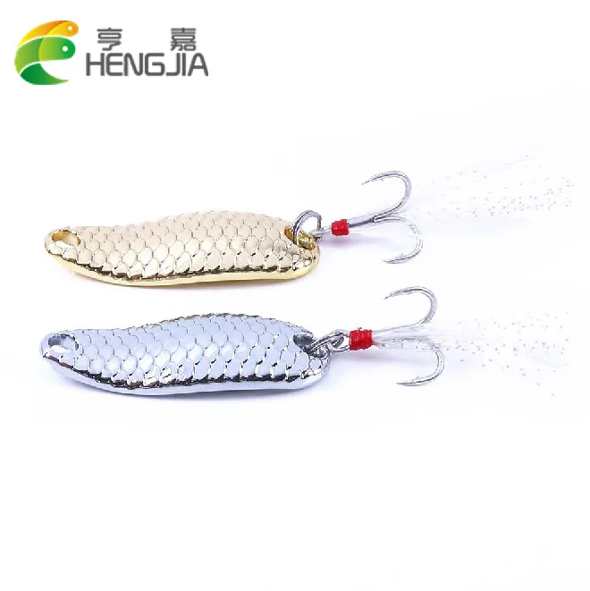 Lure Sequins Fish Scale Trout Bait Electroplated Metal Spoon Fishing Lure Fishing Bait Falling Iron Plate Lead Fish Feather Hook