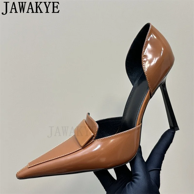 JAWAKYE Classic Hot Pointy Toe Thin High Heels Shoes Women Real Leather Gladiator Sandals Summer Sexy Dress Party Shoes Woman