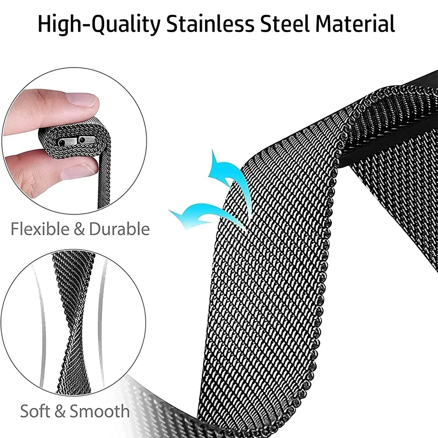 Magnetisches Armband für Apple Watch 9 8 7 41 45mm Ultra 2 49mm Herren Damen Metall Atmungsaktives Band für iWatch 6543SE 44 40 42mm Gürtel – Detail 13