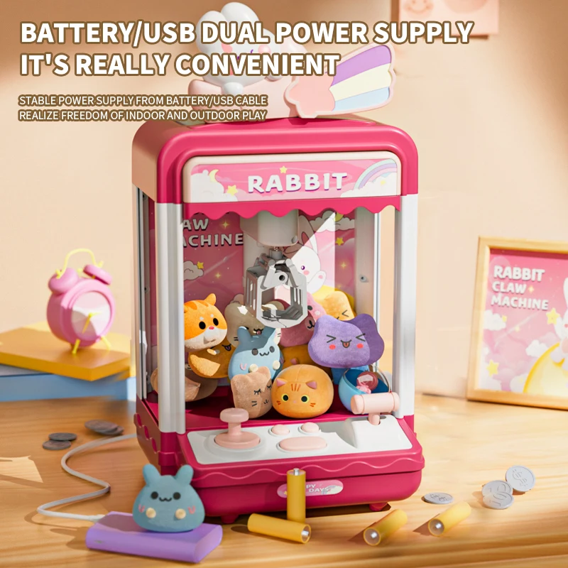 Large doll grabbing machine, toy party clip, doll twisting machine, household lighting and music, two power supply modes, drawer