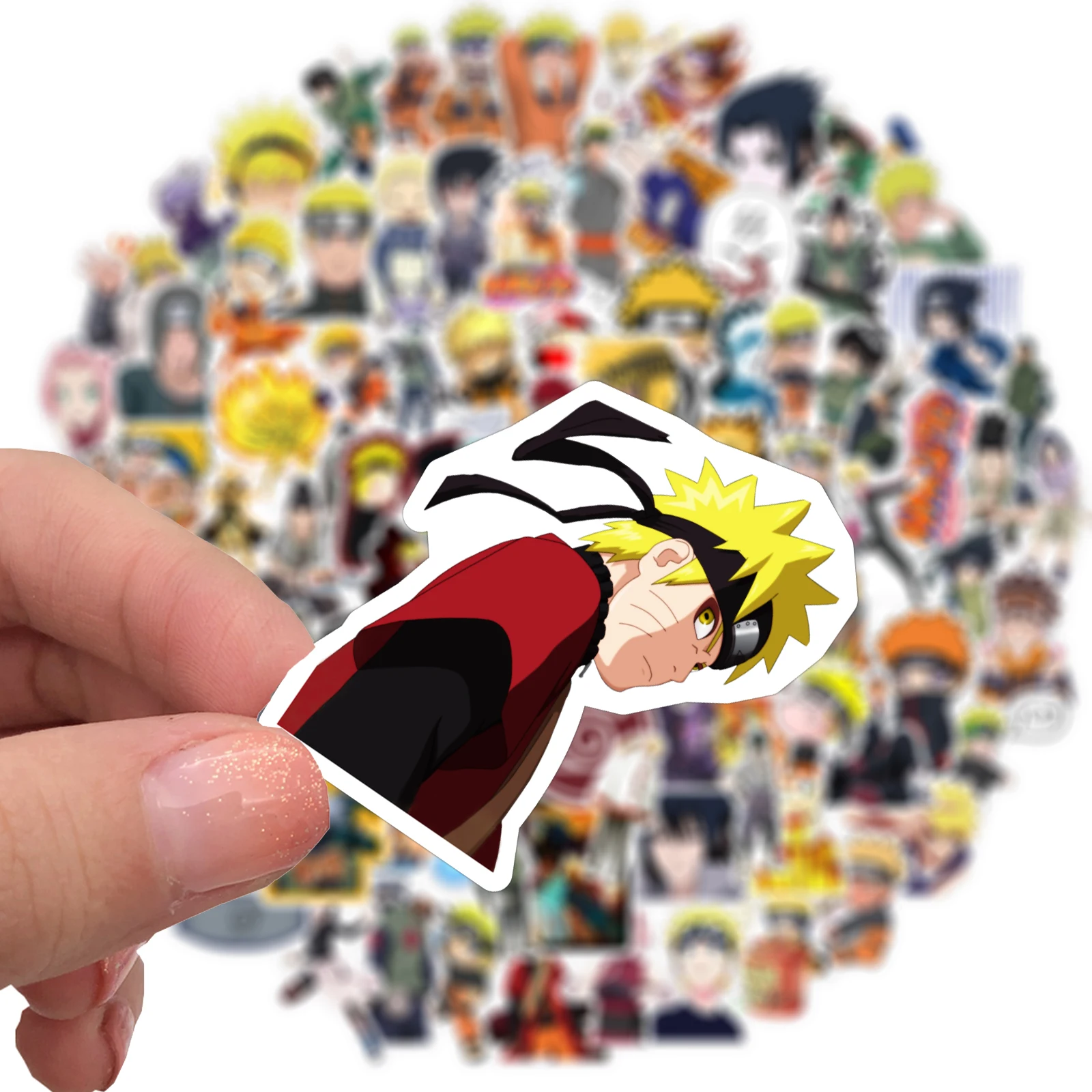 Pegatinas de dibujos animados de Naruto Animes para niños, calcomanías impermeables de grafiti para teléfono, guitarra, portátil, cuaderno, Maleta,