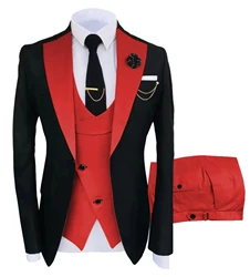 high-quality wedding art ，dress suit for men，3 pieces Blazer Vest And Pants set，performance, Emcee，Groomsmen