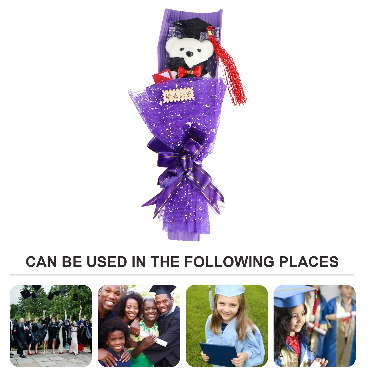 

Bear Bouquet Gradulation Navy Graduation Commencement Presents Plastic Animal Toy Season Toys Miss