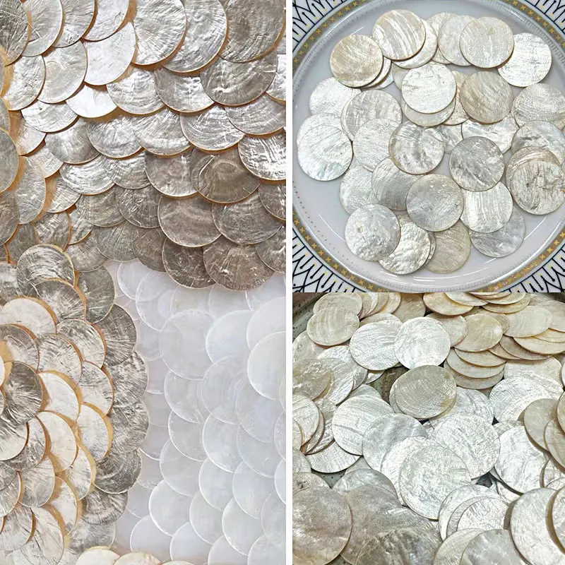 

10pcs round Mother of Pearl Mosaic Tiles Natural Shell Mosaic Pieces for Home Decoration Crafts materials hobbies 917