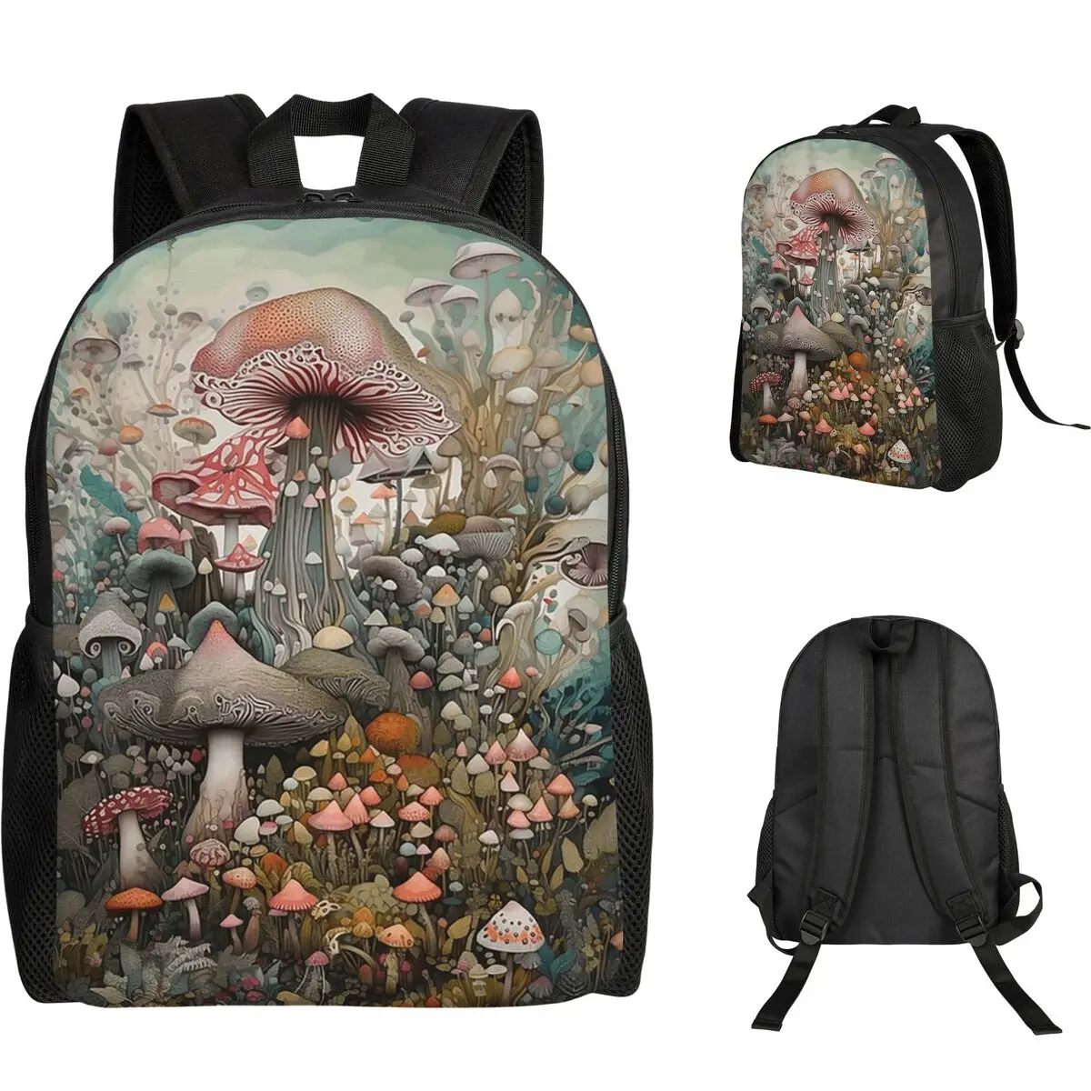 Magical Mushroom Field Backpack Student Boys Girls BookBag School Bag Laptop Shoulder Bags