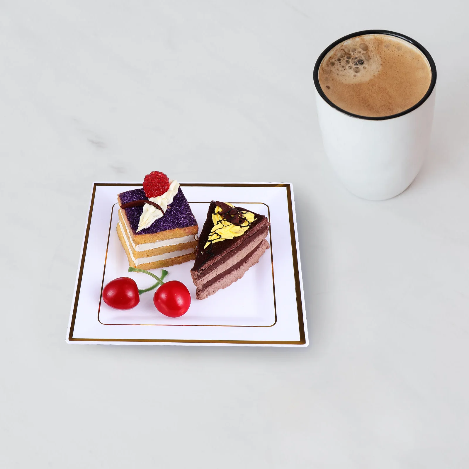 

6 Pcs Phnom Penh Plastic Tray Hotel Dinnerware Plate Food Western Cuisine Serving Platter