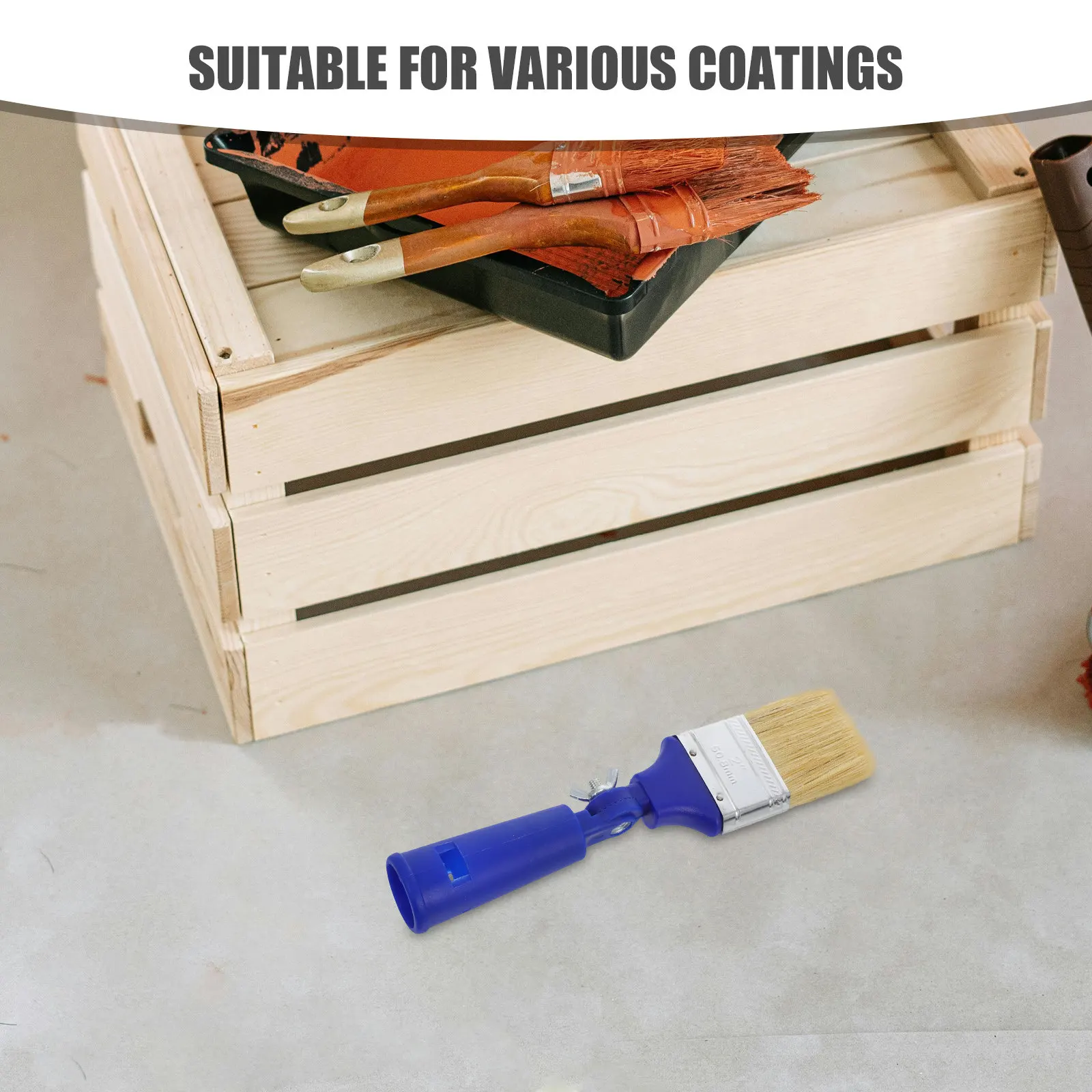 Adjustable Paddle Paint Brush 2 Inch Fine Detail Oil Acrylic Stain Paint Brushes for Walls Furniture No Dead Angle Coverage