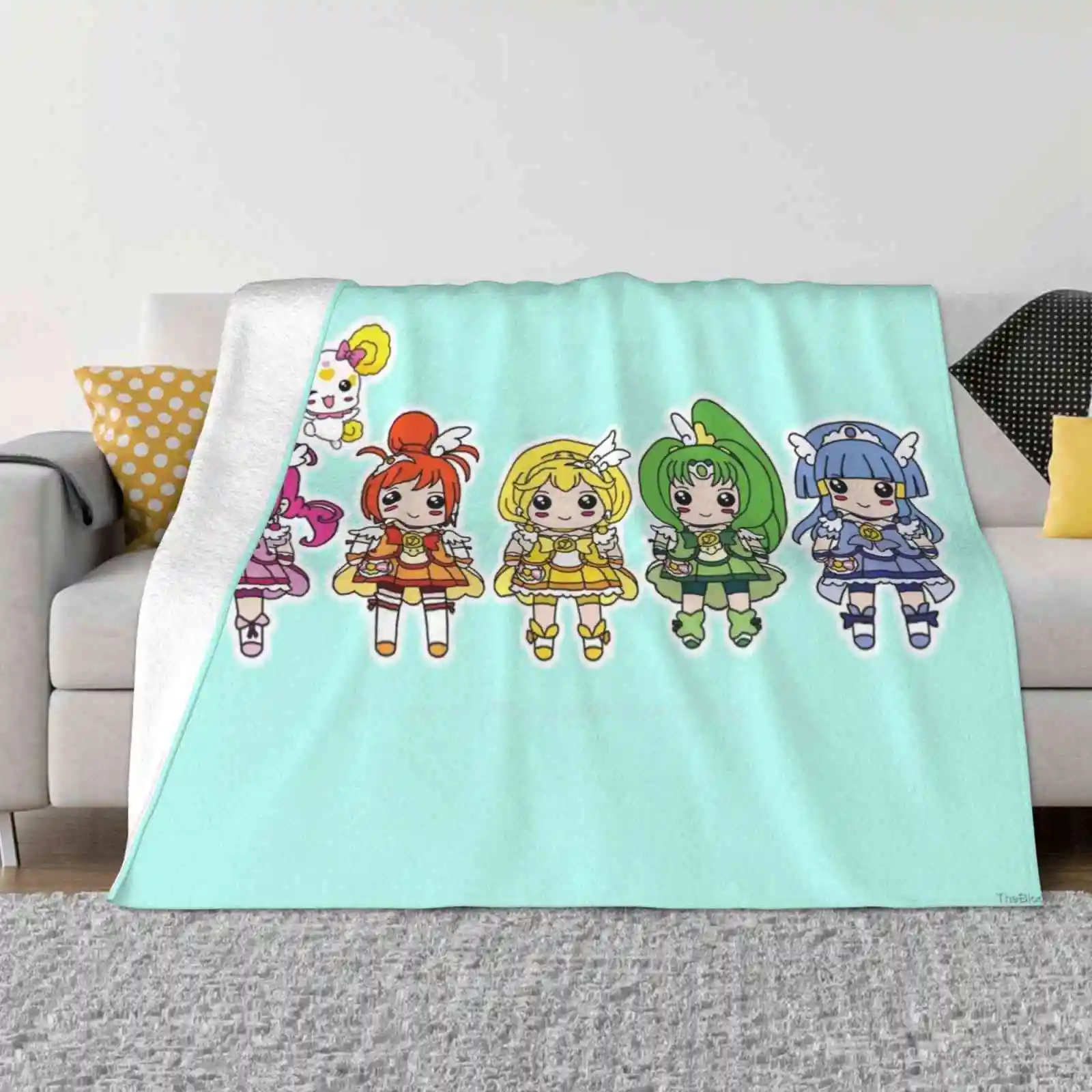 Smile Precure! Team Trend Style Funny Fashion Soft Throw Blanket Smile Precure Smile Pretty Cure Cure Happy Cure Sunny Cure